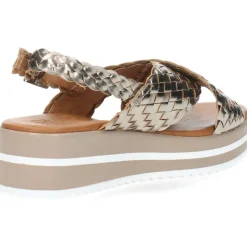 Metallic bronzen sandalen