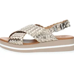 Metallic bronzen sandalen