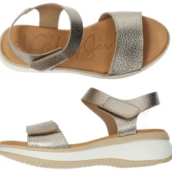 Metallic bronzen sandalen