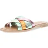 Multicolour metallic slippers