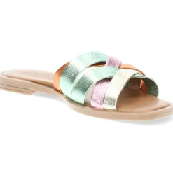 Multicolour metallic slippers
