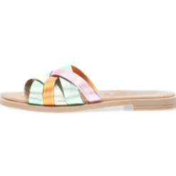 Multicolour metallic slippers