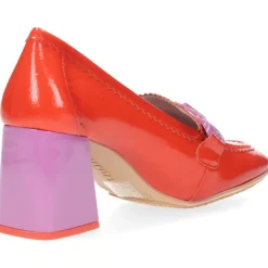 Rode mocassins op hak