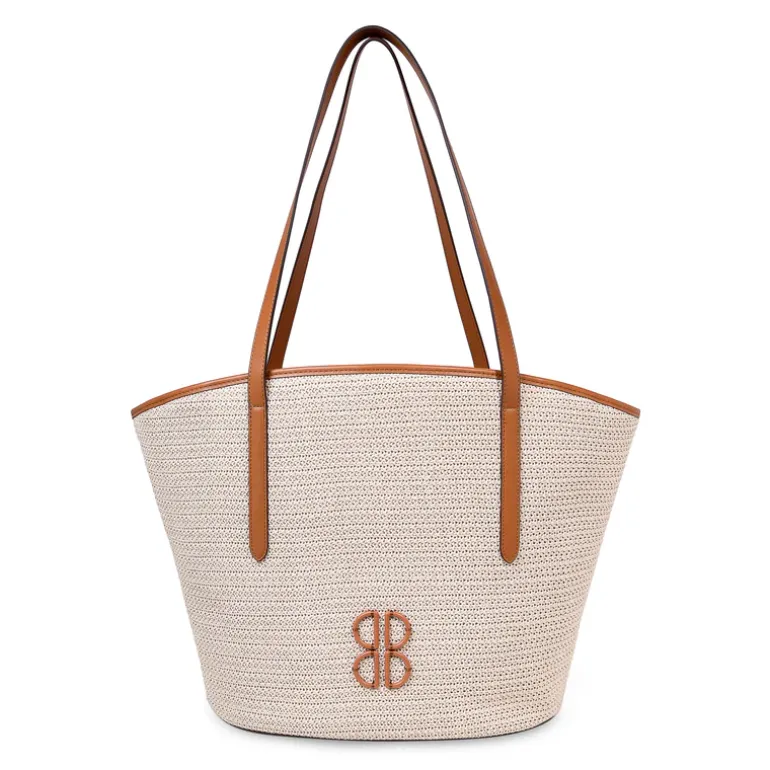 Beige/cognac handtas