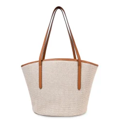 Beige/cognac handtas