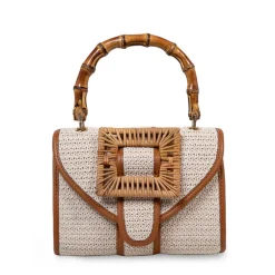 Beige/cognac handtas