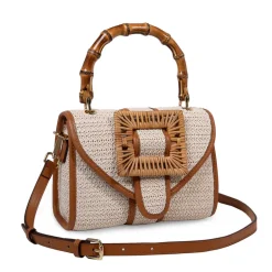 Beige/cognac handtas