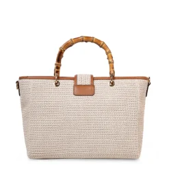 Beige/cognac handtas