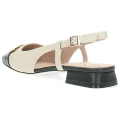 Beige/Zwarte slingbacks