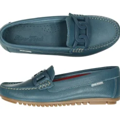 Blauwe mocassins