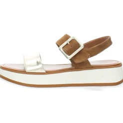 Cognac sandalen