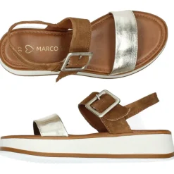 Cognac sandalen