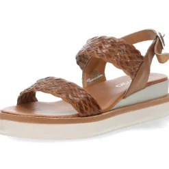 Cognac sandalen