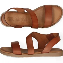 Cognac sandalen