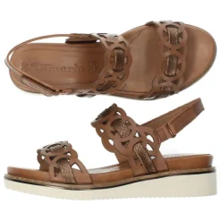 Cognac sandalen