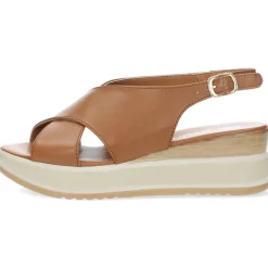 Cognac sandalen