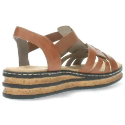 Cognac sandalen