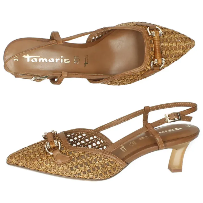 Cognac slingbacks