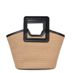 Cognac/zwarte handtas