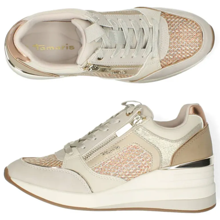 Ivoorkleurige sneakers