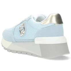 Lichtblauwe plateau sneakers