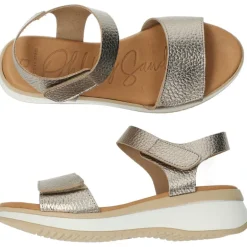 Metallic bronzen sandalen