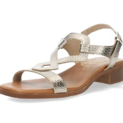 Metallic bronzen sandalen