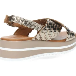 Metallic bronzen sandalen