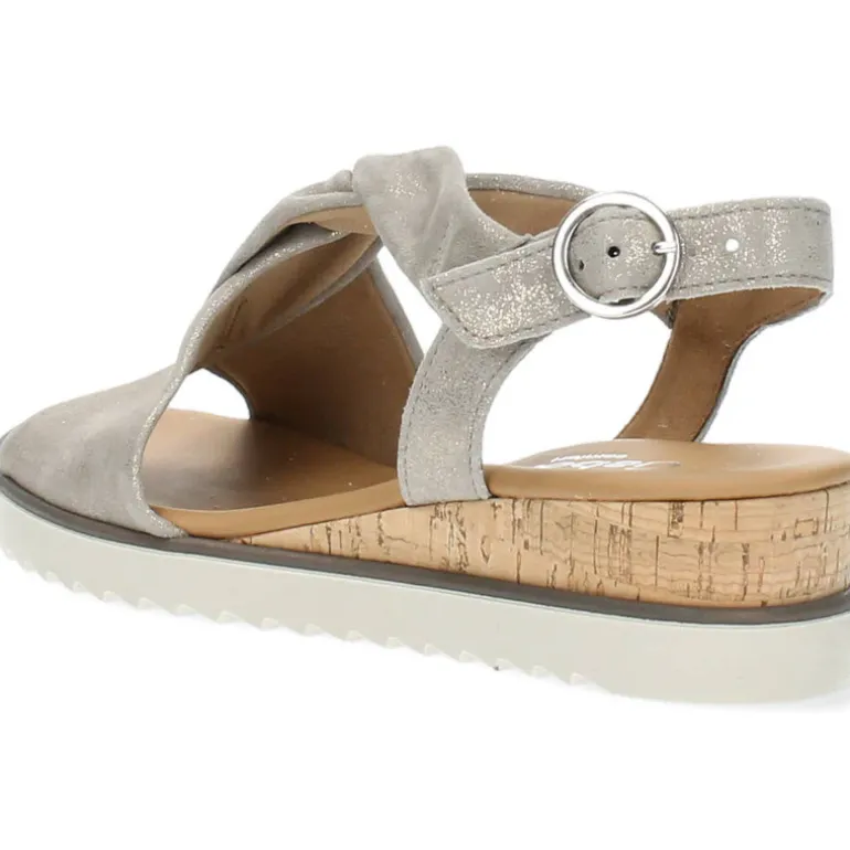 Metallic grijze sandalen