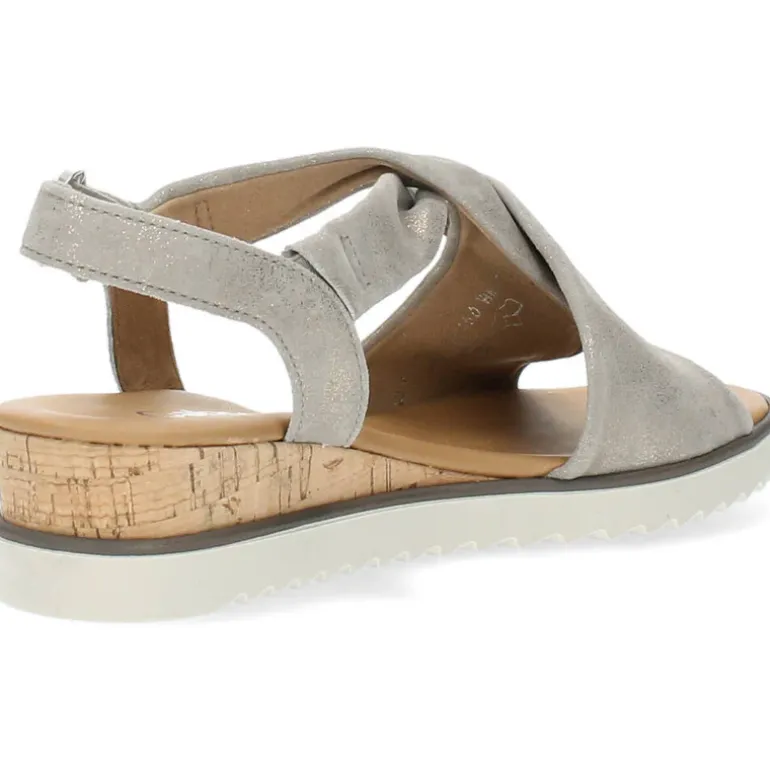 Metallic grijze sandalen