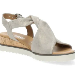 Metallic grijze sandalen