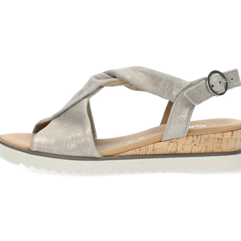 Metallic grijze sandalen