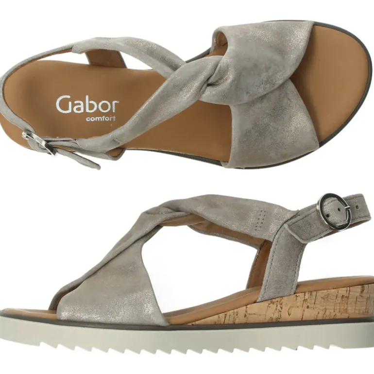 Metallic grijze sandalen