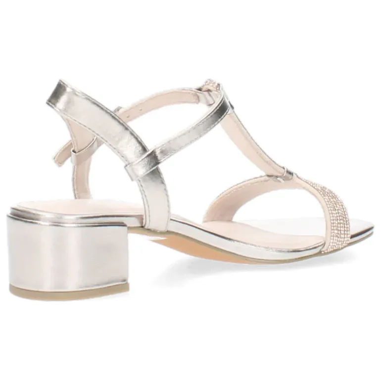 Metallic rosé sandalen