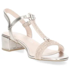 Metallic rosé sandalen