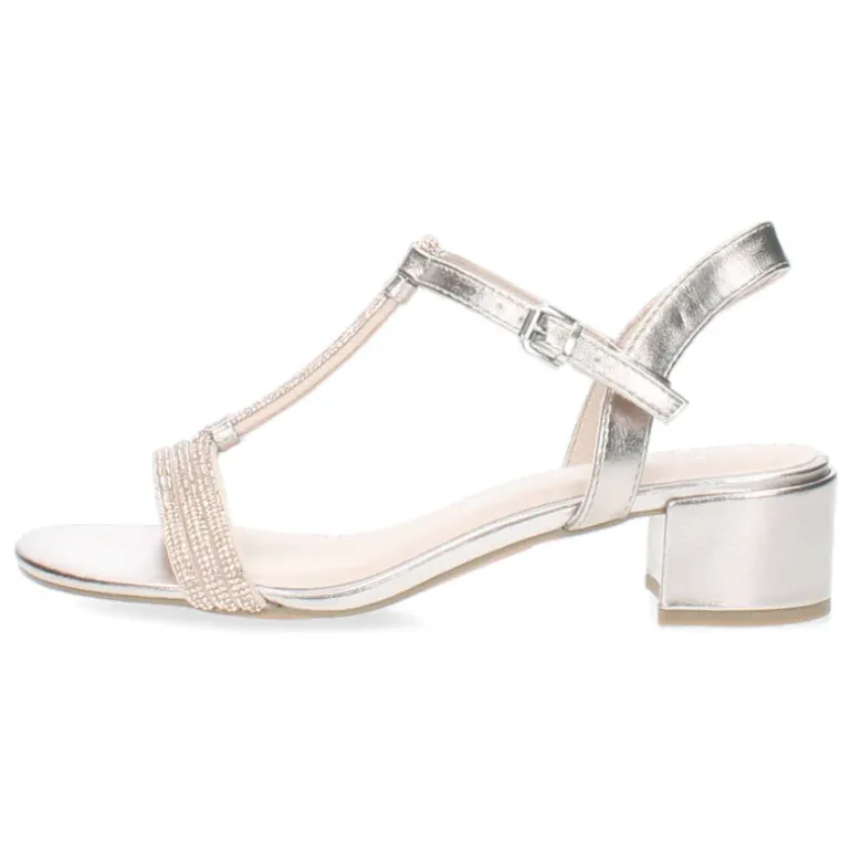 Metallic rosé sandalen