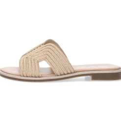 Metallic rosé slippers