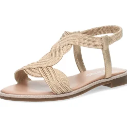 Metallic rose sandalen