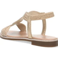 Metallic rose sandalen