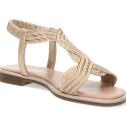 Metallic rose sandalen