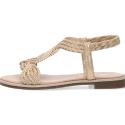 Metallic rose sandalen