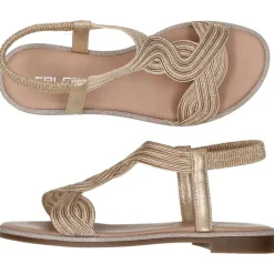 Metallic rose sandalen