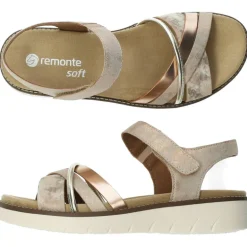 Metallic roze sandalen
