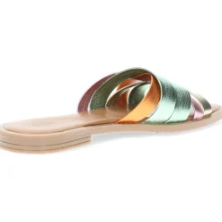 Multicolour metallic slippers