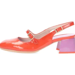 Rode mocassins op hak