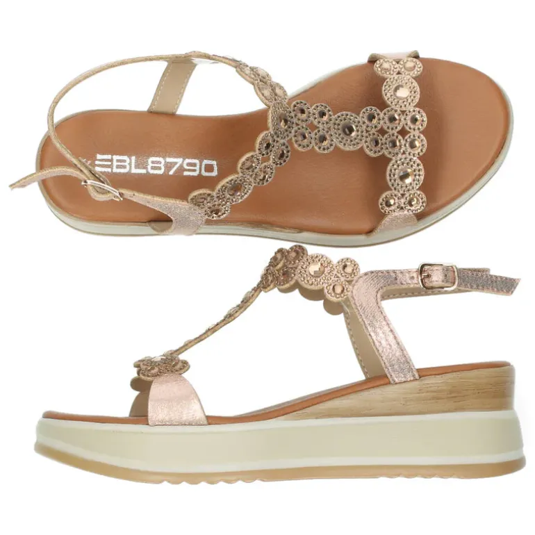 Rosé gouden sandalen