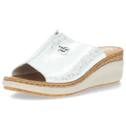 Witte metallic slippers