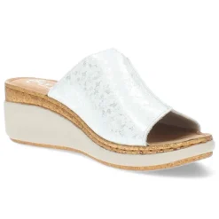 Witte metallic slippers