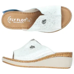 Witte metallic slippers