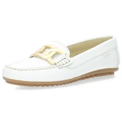 Witte mocassins